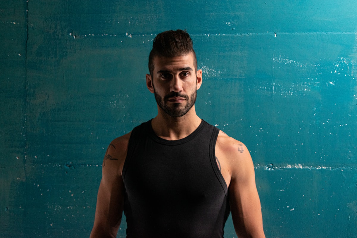 Active men training with healthy supplements